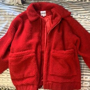 i.am.gia pixie teddy coat in red